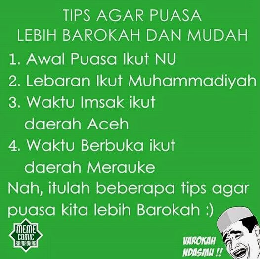 Meme Lucu Tips Puasa Ramadhan